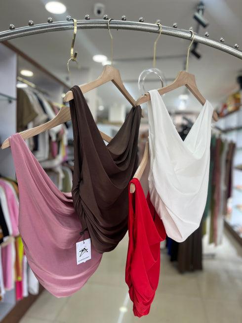 Cowl Neckline Sleeveless Tops